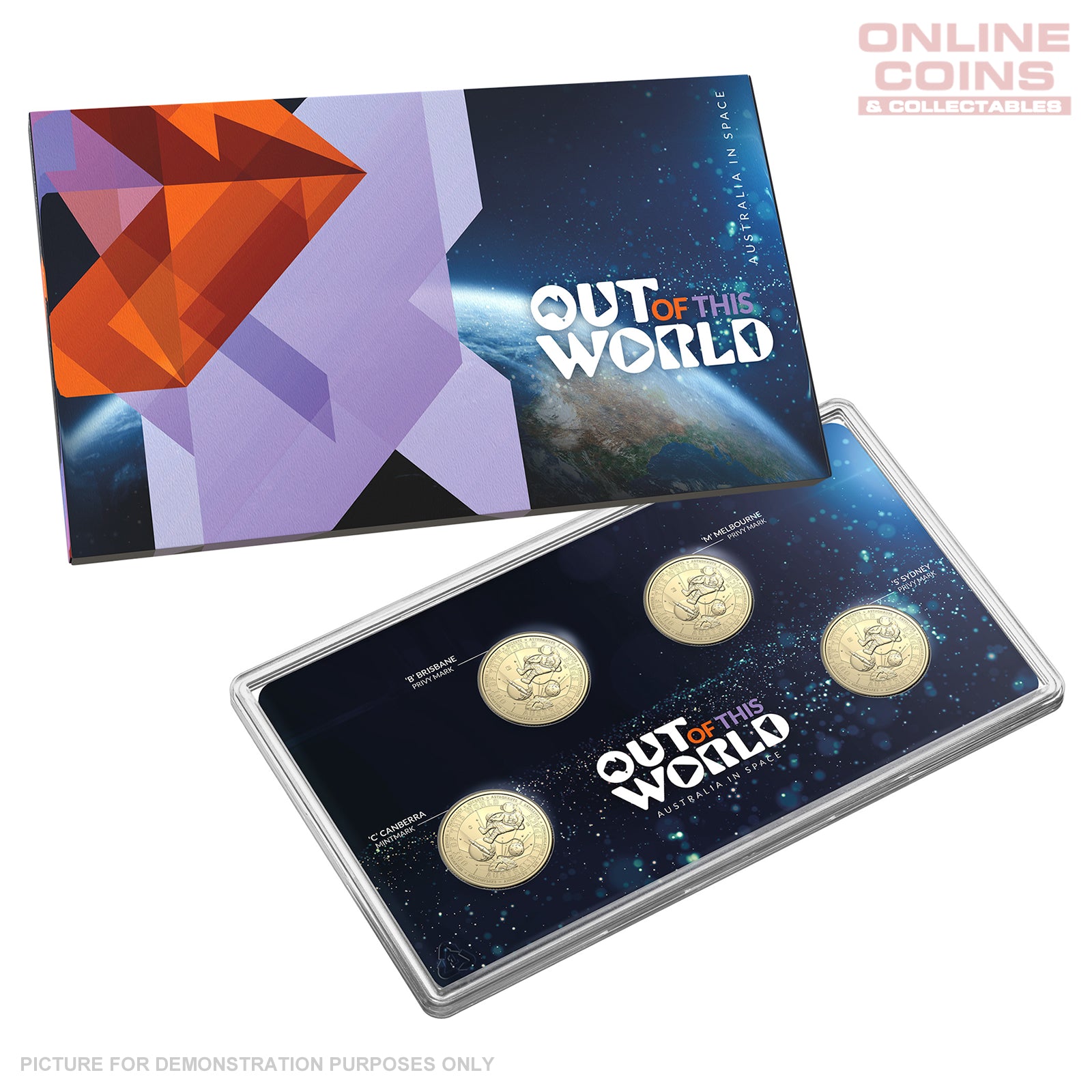 2024 $1 AlBr Mintmark and Privy Mark Uncirculated 4 Coin Set - Out Of This World - Deep Space